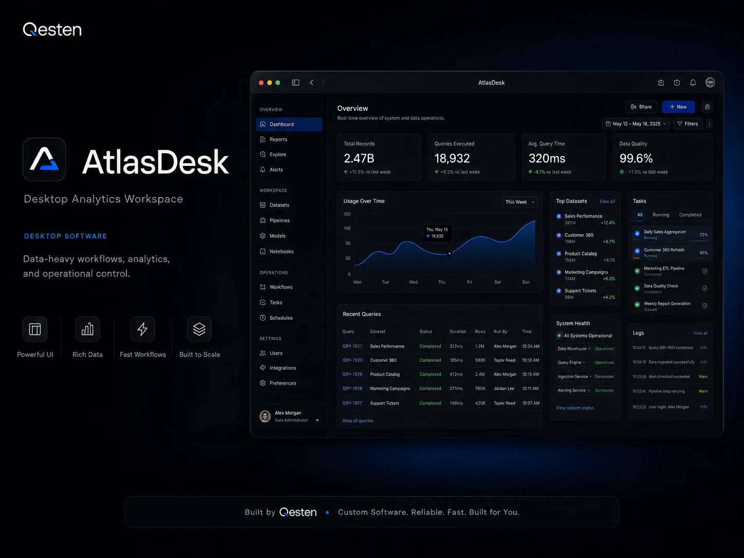 AtlasDesk desktop analytics workspace concept